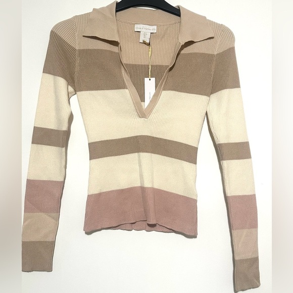 House of Harlow 1960 Sweaters - NWT House of Harlow 1960 Striped Ribbed Collared Sweater Small